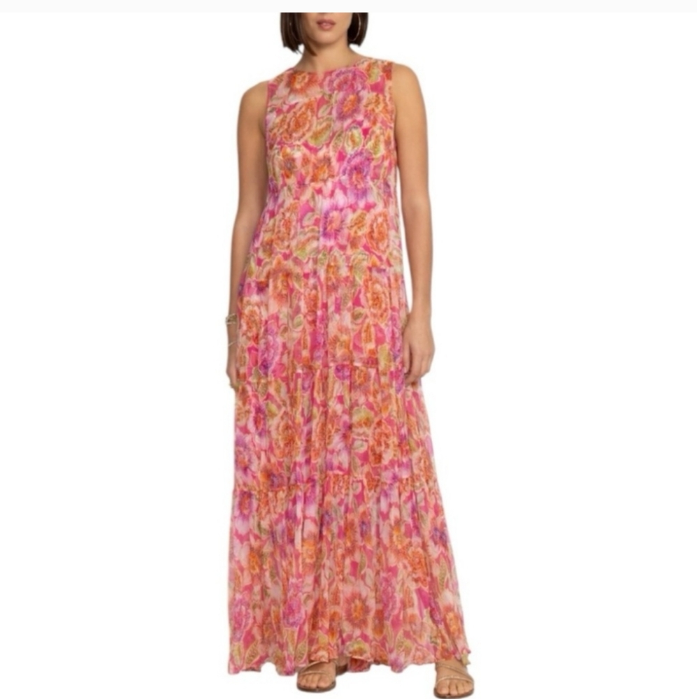 Johnny Was Jade Loren 100% Silk Maxi Dress
